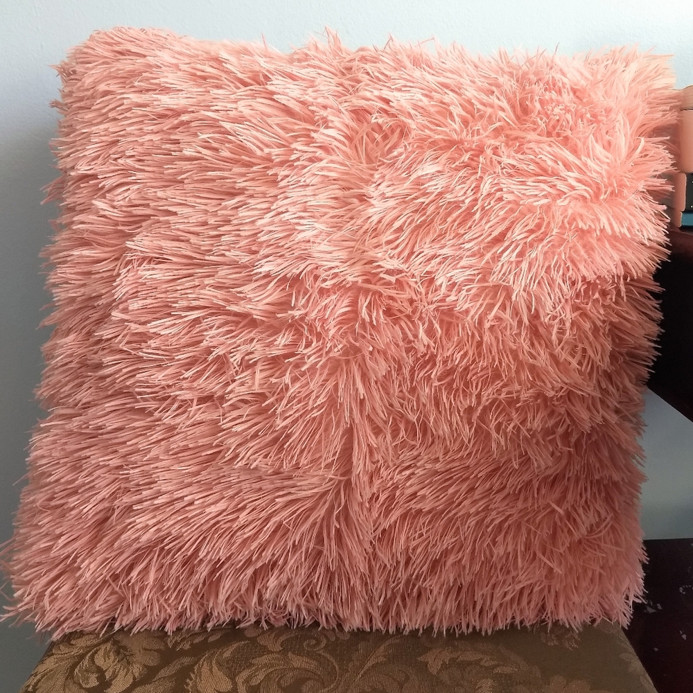 Fluffy Pillow Covers! Pink | Gray | Cream - Picture 2 of 7